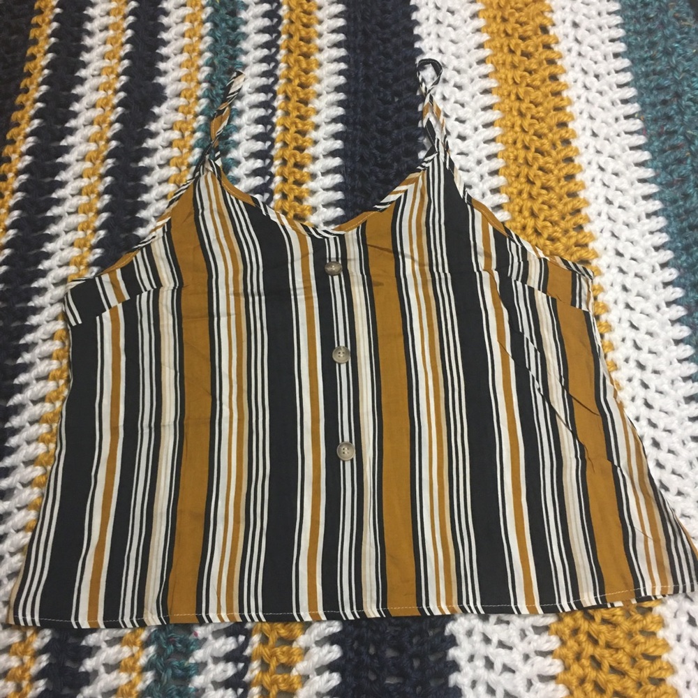 striped, fun, boxy crop.